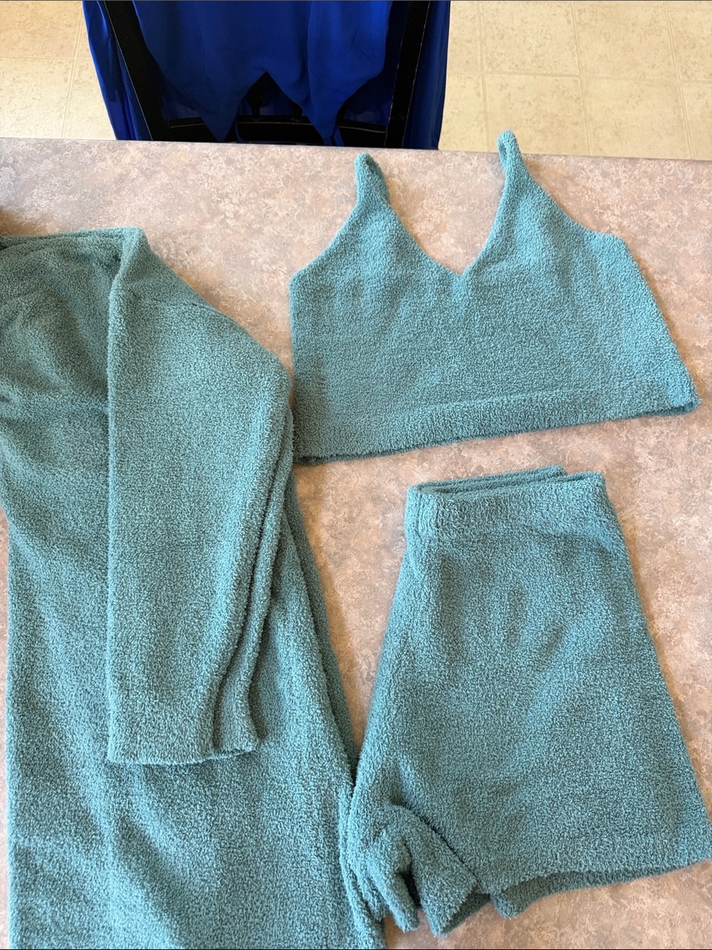 Cozy Teal Three-Piece Lounge Set